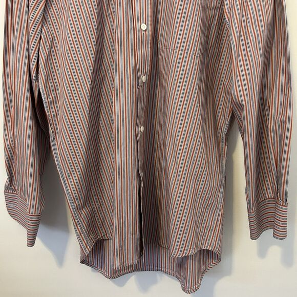 Luciano Barbera Button Up Shirt Mens S Striped Long Sleeve Cotton Business Italy - Picture 2 of 11